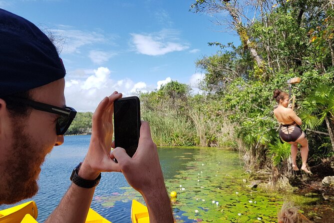 4 Private Cenotes, Zip-Lines, Canoes & Mayan Village with Delicious Lunch - That cliff jump moment: adrenaline without planning a whole extra tour