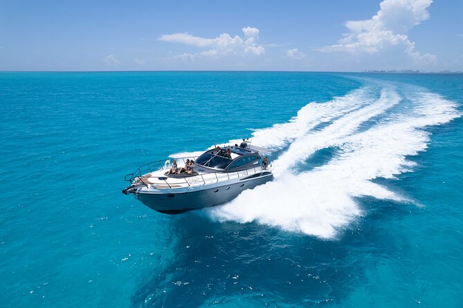 Cancun All Inclusive: Coast & Fun 9h on 50' Cranchi - Snorkel, paddleboard, and swim in protected bays