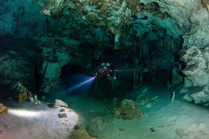 Go for 2 dives in cenote Dos ojos for certified divers - Barbie Line: formations, light, and a route that’s friendly for learning
