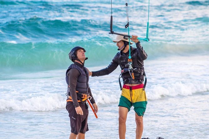Group Kiteboarding Lesson in Tulum - Into the Water: Body Drag Upwind and Power Strokes