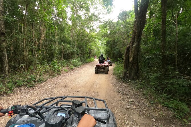 Jungle ATV Adventure: Unveiling Akumal's Enchanting Cenotes - Driving a Yamaha 350cc ATV on a Real 8-km Dirt Road