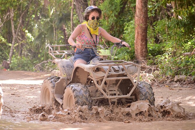 Tulum Extreme Mayan Adventure with ATV, Zipline and Cenote - Lunch, Photo Packages, and the Commercial Side of the Jungle